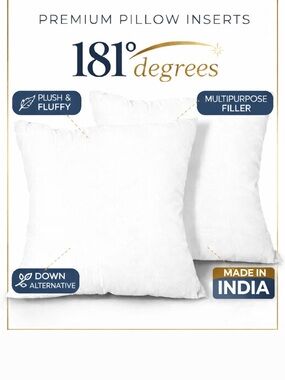 White Plush Pillow Inserts -Pack of 2- 18x18